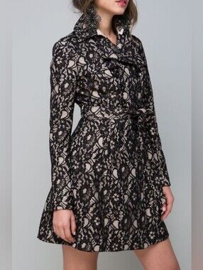 Bebe Corset Lace Trench Coat